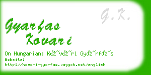 gyarfas kovari business card